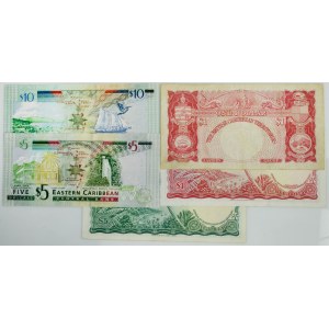 Karaiby Wschodnie, zestaw 1-10 dolarów 1960-2008 (5 szt.)