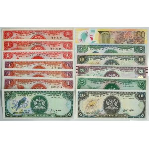 Trinidad and Tobago, lot 1-50 Dollars 1964-2015 (13 pcs.)