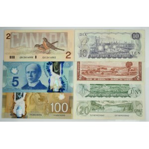 Kanada, zestaw 1-100 dolarów 1954-2013 (7 szt.)
