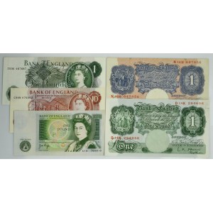 Great Britain, 1-10 Pounds, 10 Shillings 1940-84 (5 pcs.)