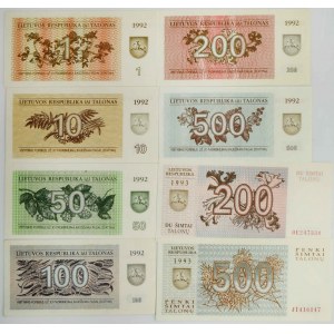 Lithuania, lot 1-100 Talonas 1992-93 (8 pcs.)