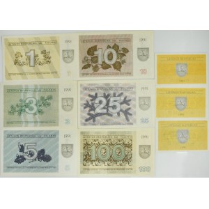 Lithuania, 0.10 - 100 Talonas 1991 (9 pcs.)