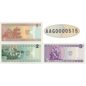 Lithuania, lot 1-5 Litai 1993-94 (3 pcs.)