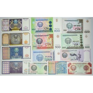 Uzbekistan, zestaw 1-50.000 som 1994-2017 (13 szt.)