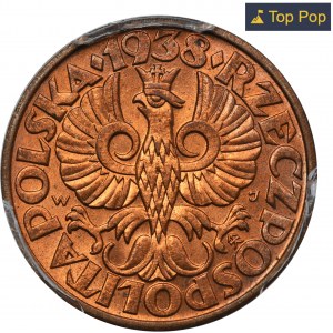 5 halierov 1938 - PCGS MS65 RD