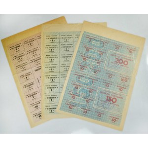 Russia, lot of food ration cards (3 pcs.)