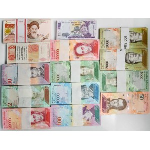 Bankovní balíčky, směs do zahraničí (14 kusů) + cca 100 bankovek