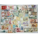 Bankovní balíčky, směs do zahraničí (14 kusů) + cca 100 bankovek