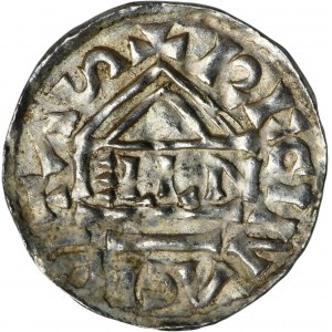 Německo, Bavorsko, Regensburg, Jindřich II. lomeno, denár