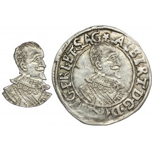 Slezsko, knížectví žagaňské, Albert z Valdštejna, 3 Krajcary Jiczyn 1633 - RARE