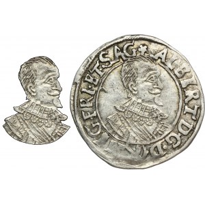 Sliezsko, Žagaňské vojvodstvo, Albert z Valdštejna, 3 Krajcary Jiczyn 1633 - RARE