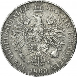 Nemecko, Pruské kráľovstvo, Fridrich Viliam IV, Thaler Berlin 1860 A