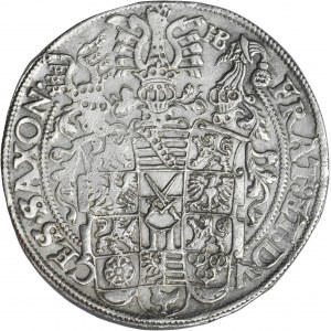 Nemecko, Sasko, Kristián II, Ján Juraj I. a August, Drážďanský tolar 1596 HR