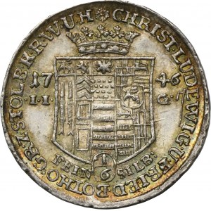 Deutschland, Grafschaft Stolberg-Stolberg, Christoph Ludwig II. und Friedrich Botho, 1/6 Taler 1746 IIG