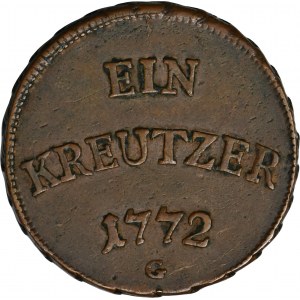 Germany, City of Ulm, 1 Kreuzer Günzburg 1772 G