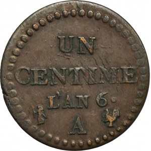 France, I Republic, 1 Centime Paris undated A - ex. Dr. Max Blaschegg