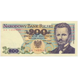 200 złotych 1976 - AA - RZADKA