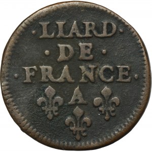 Frankreich, Ludwig XIV. der Große, Liard Paris 1655 A - RARE, ex. Dr. Max Blaschegg