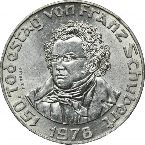 Austria, II Republika, 50 Szylingów Wiedeń 1978 - 150. rocznica śmierci Franza Schuberta