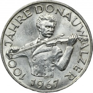 Rakúsko, Druhá republika, 50 šilingov Viedeň 1967 - 100. výročie - Valčík na krásnom modrom Dunaji