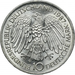 Deutschland, Deutschland, 10 Mark Karlsruhe 1987 G - 30. Jahrestag der Unterzeichnung der Verträge von Rom