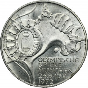 Germany, West Germany, 10 Mark Karlsruhe 1972 G - XX Summer Olympic Games, Munich 1972 - Stadium