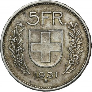 Schweiz, 5 Franken Bern 1931 B