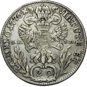 Rakousko, Joseph II, 20 Krajcars Kremnica 1776 B