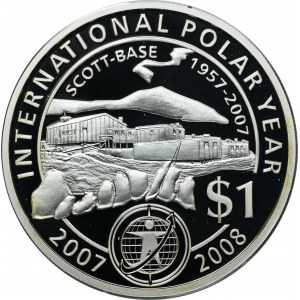 Nový Zéland, Alžbeta II, 1 dolár 2007 - Medzinárodný polárny rok
