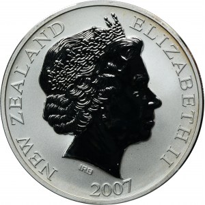 Nový Zéland, Elisabeth II, 1 dolar Karlsfeld 2007 - Velký strakatý kiwi