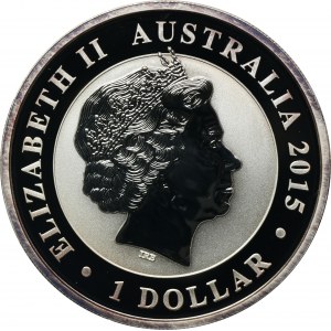 Australia, Elżbieta II, 1 Dolar 2015 - 25. Rocznica Serii Monet Australijska Kukabura