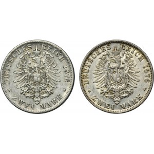 Sada, Německo, 2 marky 1876 (2 kusy).