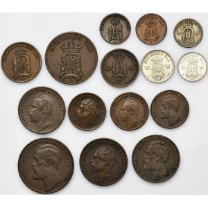 Set, Sweden, Öre and 1/3 Skilling (15 pcs.)