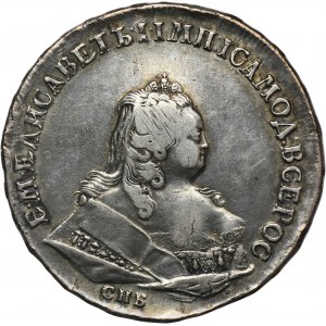 Rusko, Alžběta, rubl Petrohrad 1744 СПБ