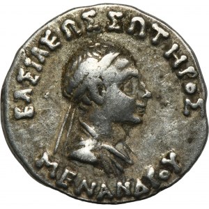 Grécko, Baktrijské kráľovstvo, Menander I Soter, drachma