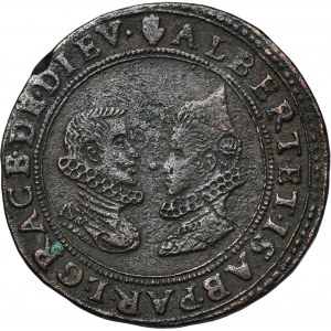 Spanische Niederlande, Antwerpen, Albert und Isabella, Einheitsmünze 1600 - RARE