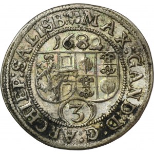 Rakousko, Arcibiskupství Salzburg, Maximilian Gandolf von Küenburg, 3 Krajcary Salzburg 1682