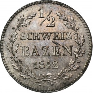 Švýcarsko, kanton Grisons, 1/2 Batzen 1842