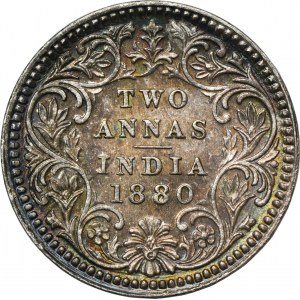 India, British India, Victoria, 2 Annas Calcutta 1880