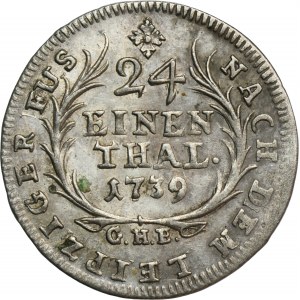 Nemecko, Reuss-Ebersdorf, Henry XXIX, 1/24 Thaler (penny) Saalfeld 1739 GHE