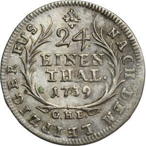 Německo, Reuss-Ebersdorf, Henry XXIX, 1/24 Thaler (penny) Saalfeld 1739 GHE