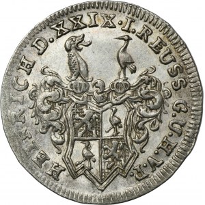 Německo, Reuss-Ebersdorf, Henry XXIX, 1/24 Thaler (penny) Saalfeld 1739 GHE