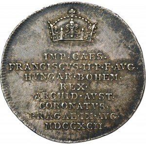 Rakousko, František II., korunovační žeton Praha 1792