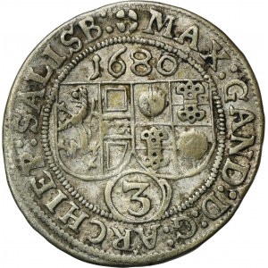 Austria, Archbishopric of Salzburg, Maximilian Gandolf von Küenburg, 3 Kreuzer Salzburg 1680