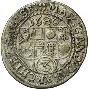 Austria, Arcybiskupstwo Salzburg, Maksymilian Gandolf von Küenburg, 3 Krajcary Salzburg 1680