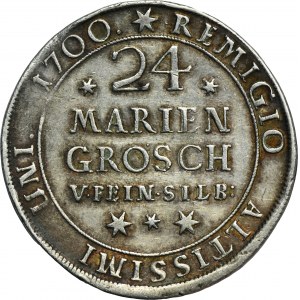 Německo, vévodství Brunšvik-Wolfenbüttel, Rudolf August a Anton Ulrich, 24 Mariengroschen Zellerfeld 1700