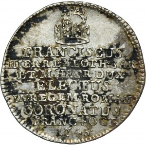 Německo, město Frankfurt, František I. Lotrinský, korunovační žeton 1745