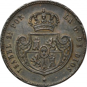Španielsko, Isabella II, 1/2 Real Segovia 1850