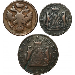 Set, Russia, Elizabeth II, Dienga and Kopeck (3 pcs.)