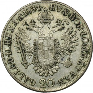 Austria, Franz II, 20 Kreuzer Prague 1834